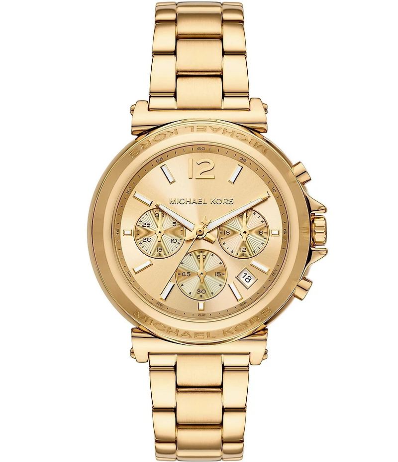 Michael Kors Women's Maren Chronograph Gold-Tone Stainless Steel Bracelet Watch