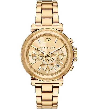 Michael Kors Women's Maren Chronograph Gold-Tone Stainless Steel Bracelet Watch