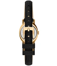 Michael Kors Women's Maude Quartz Three Hand Black Leather Strap Watch
