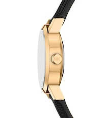 Michael Kors Women's Maude Quartz Three Hand Black Leather Strap Watch