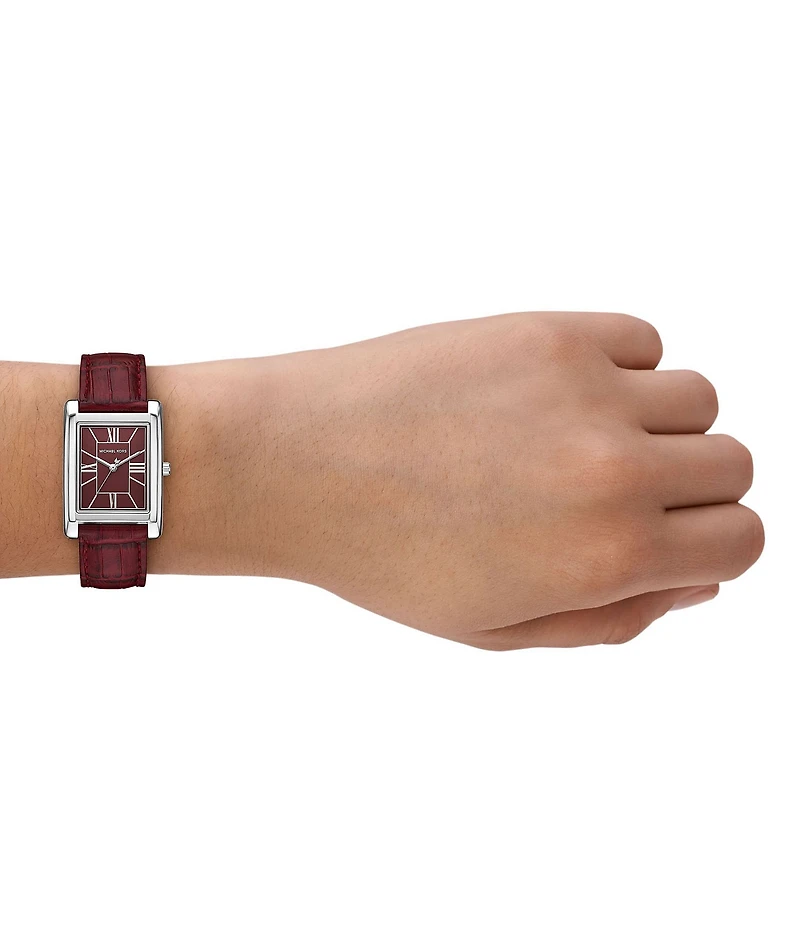 Michael Kors Women's Michael Kors Essex Quartz Three Hand Leather Strap Watch