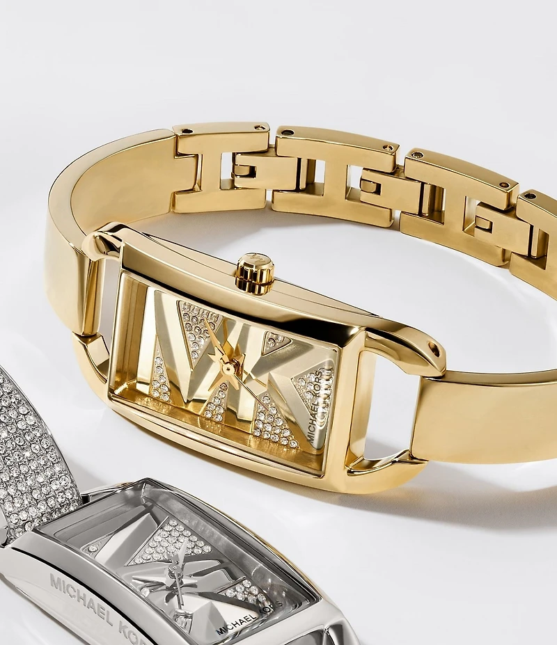 Michael Kors Women's MK Empire Three-Hand Gold-Tone Stainless Steel Bracelet Watch