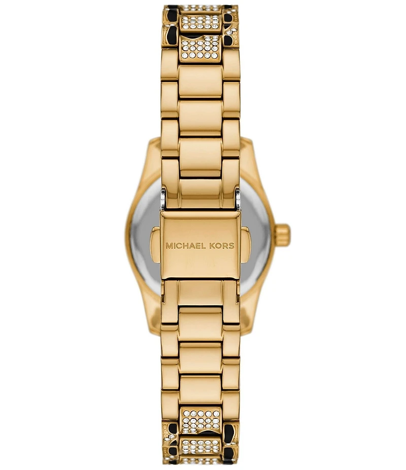 Michael Kors Women's Petite Lexington Quartz Three-Hand Animal Print Stainless Steel Bracelet Watch