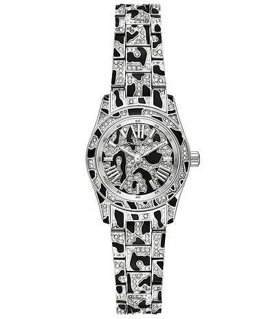 Michael Kors Women's Petite Lexington Quartz Three-Hand Animal Print Stainless Steel Bracelet Watch