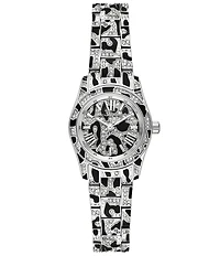 Michael Kors Women's Petite Lexington Quartz Three-Hand Animal Print Stainless Steel Bracelet Watch