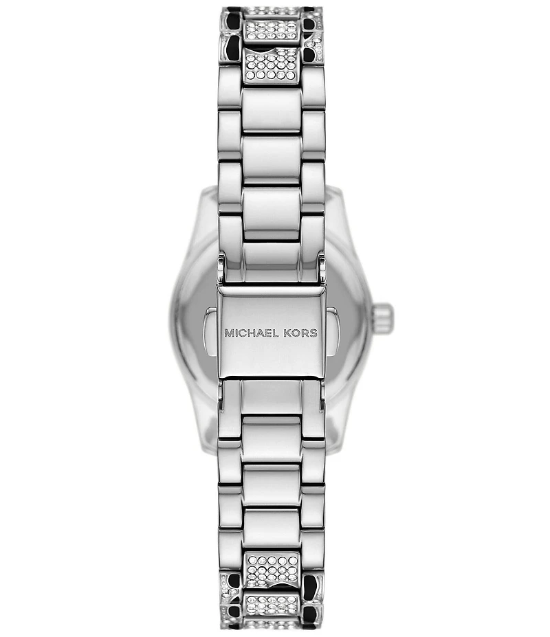 Michael Kors Women's Petite Lexington Quartz Three-Hand Animal Print Stainless Steel Bracelet Watch