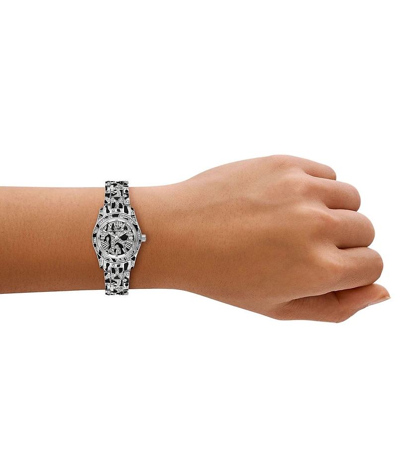 Michael Kors Women's Petite Lexington Quartz Three-Hand Animal Print Stainless Steel Bracelet Watch