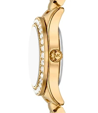Michael Kors Women's Petite Lexington Quartz Three Hand Gold-Tone Stainless Steel Bracelet Watch Set