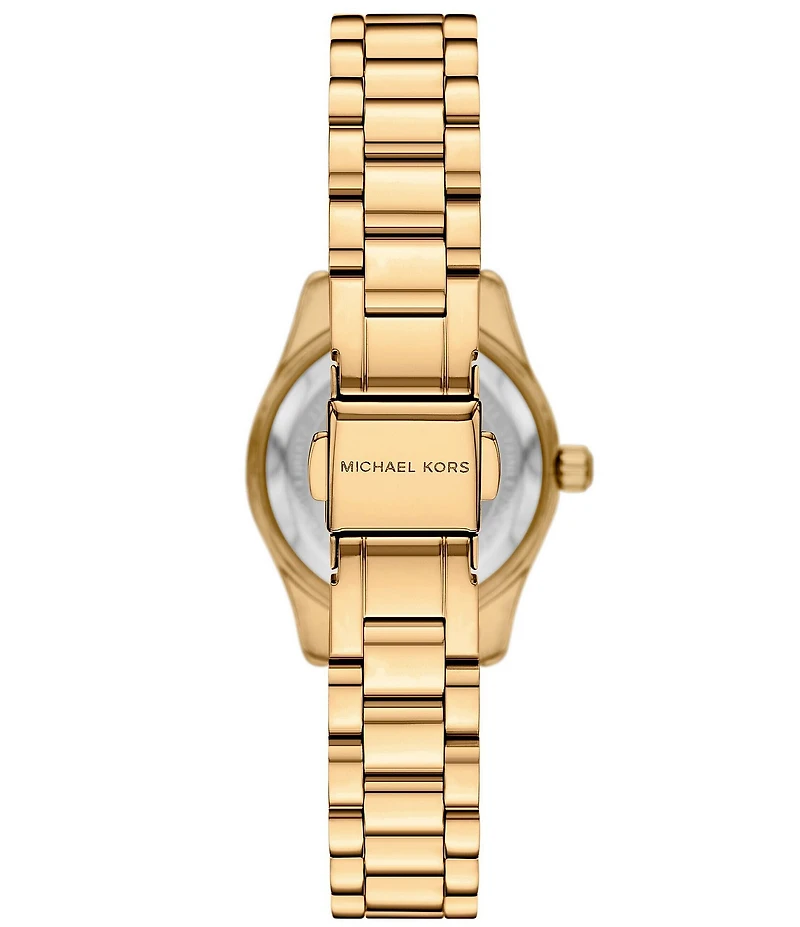 Michael Kors Women's Petite Lexington Quartz Three Hand Gold-Tone Stainless Steel Bracelet Watch Set