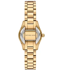 Michael Kors Women's Petite Lexington Quartz Three Hand Gold-Tone Stainless Steel Bracelet Watch Set