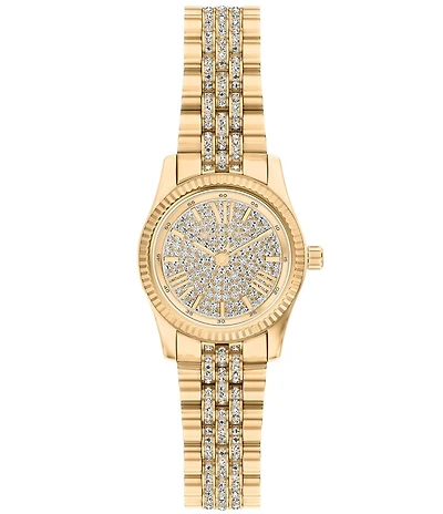 Michael Kors Women's Petite Lexington Quartz Three Hand Pave Stainless Steel Watch