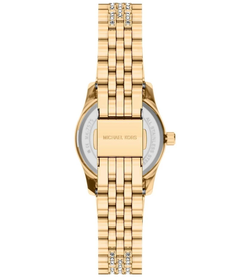 Michael Kors Women's Petite Lexington Quartz Three Hand Pave Stainless Steel Watch