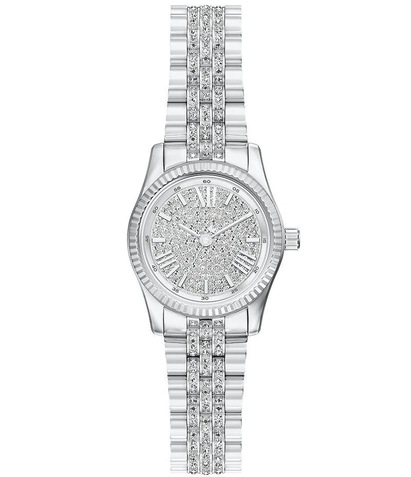 Michael Kors Women's Petite Lexington Quartz Three Hand Pave Stainless Steel Watch
