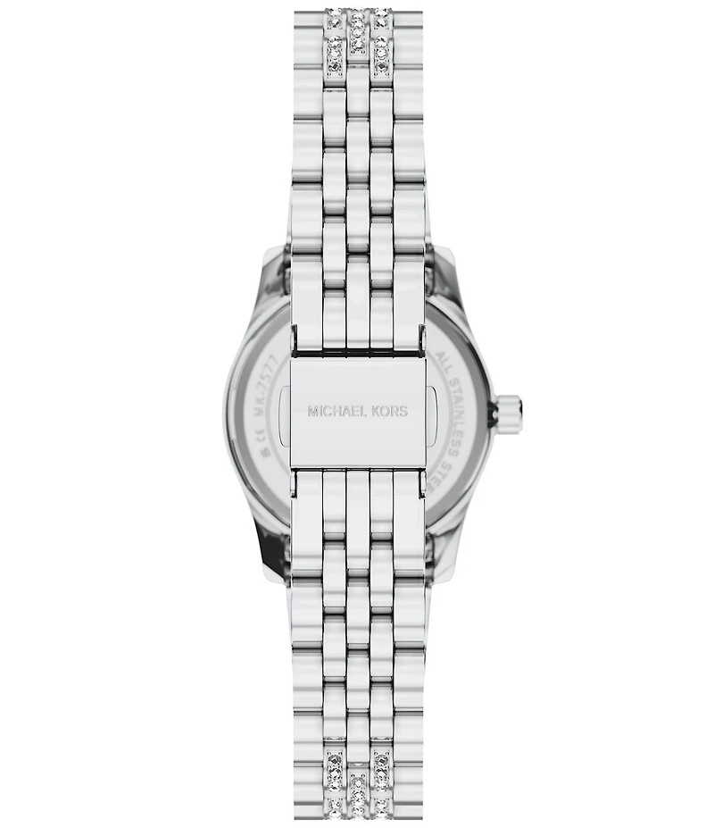 Michael Kors Women's Petite Lexington Quartz Three Hand Pave Stainless Steel Watch