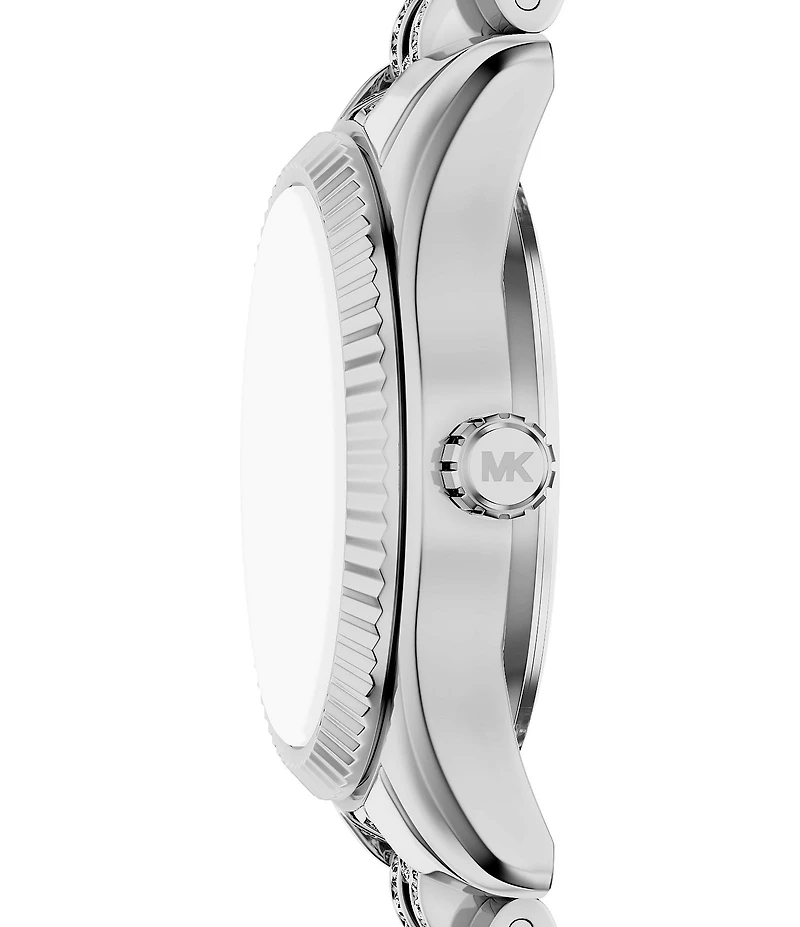 Michael Kors Women's Petite Lexington Quartz Three Hand Pave Stainless Steel Watch