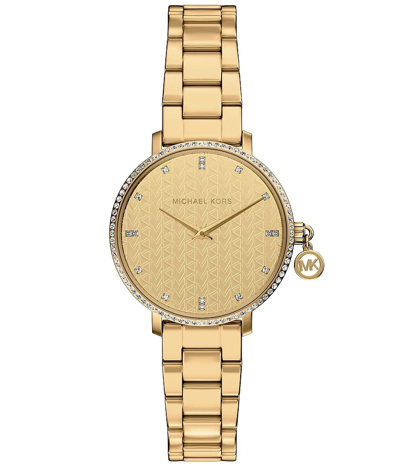 Michael Kors Women's Pyper Quartz Two Hand Gold Tone Stainless Steel Bracelet Watch