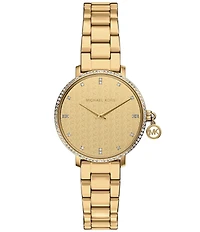 Michael Kors Women's Pyper Quartz Two Hand Gold Tone Stainless Steel Bracelet Watch