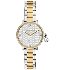 Michael Kors Women's Pyper Quartz Two Hand Gold Tone Stainless Steel Bracelet Watch