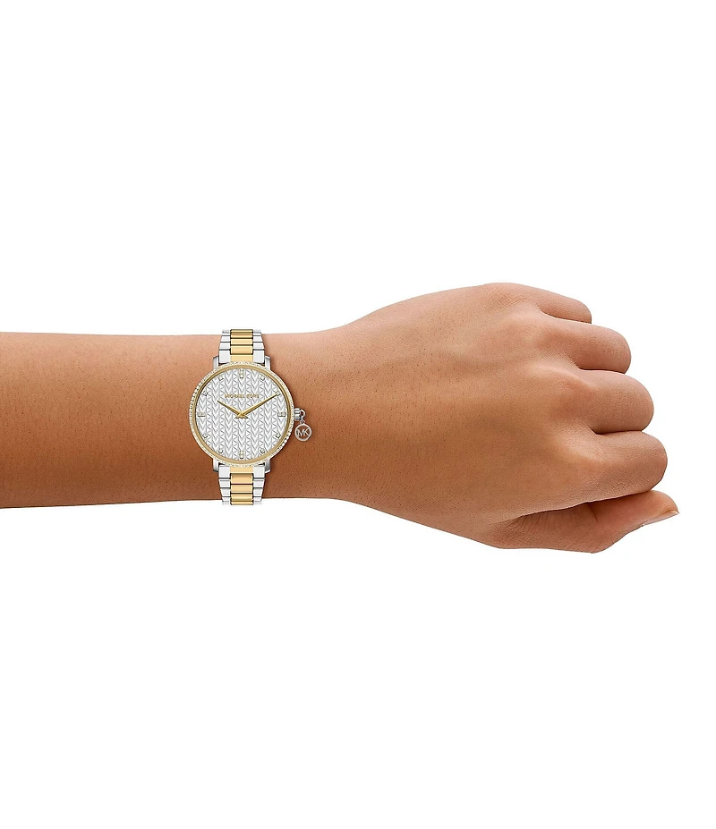 Michael Kors Women's Pyper Quartz Two Hand Gold Tone Stainless Steel Bracelet Watch