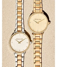 Michael Kors Women's Pyper Quartz Two Hand Gold Tone Stainless Steel Bracelet Watch