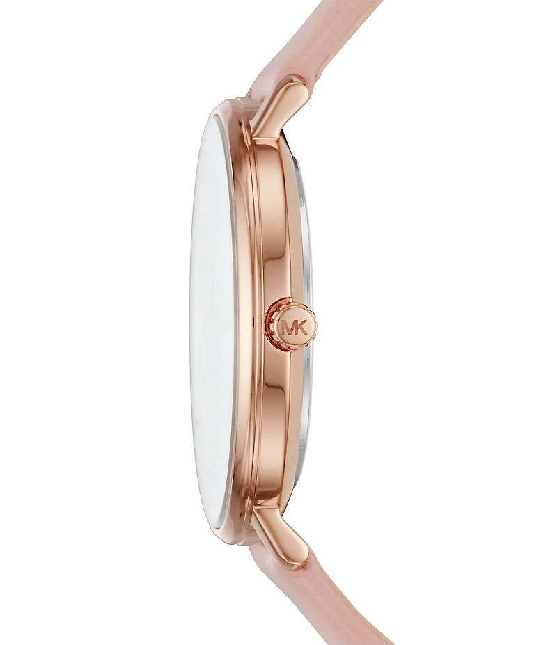 Michael Kors Women's Rose Gold-Tone and Blush Leather Pyper Watch