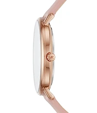 Michael Kors Women's Rose Gold-Tone and Blush Leather Pyper Watch