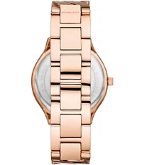 Michael Kors Women's Runway Three-Hand Rose Gold Tone Stainless Steel Bracelet Watch