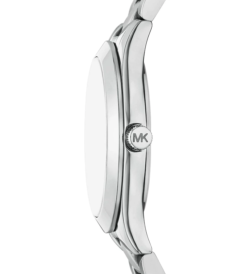 Michael Kors Women's Slim Runway Quartz Three Hand Stainless Steel Bracelet Watch Gift Set