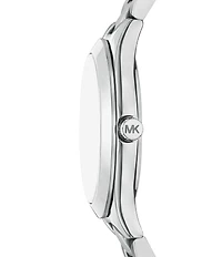 Michael Kors Women's Slim Runway Quartz Three Hand Stainless Steel Bracelet Watch Gift Set