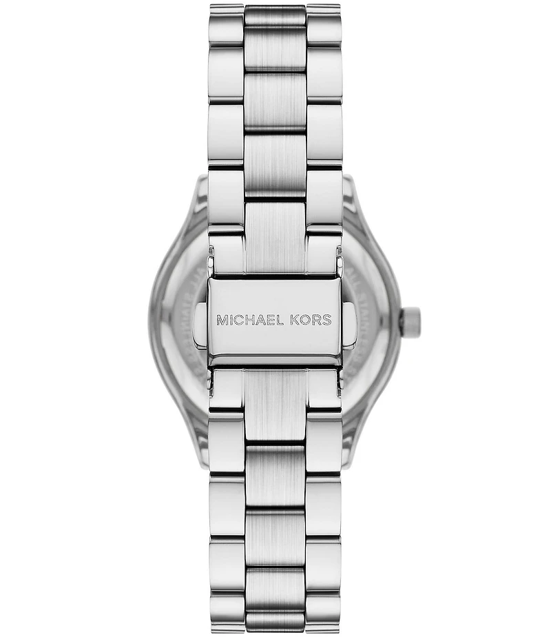 Michael Kors Women's Slim Runway Quartz Three Hand Stainless Steel Bracelet Watch Gift Set