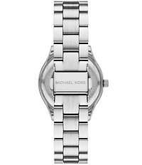 Michael Kors Women's Slim Runway Quartz Three Hand Stainless Steel Bracelet Watch Gift Set