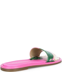 Michael Kors x Christina Zimpel Dana Printed Canvas Slide Sandals