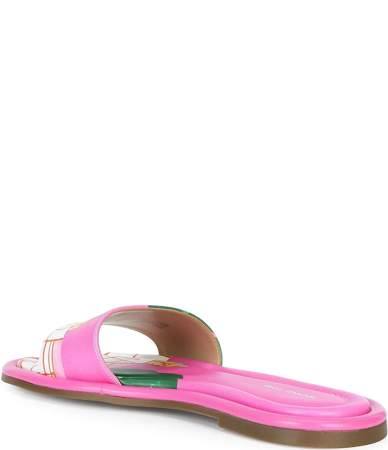 Michael Kors x Christina Zimpel Dana Printed Canvas Slide Sandals