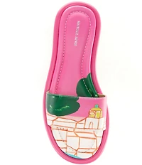 Michael Kors x Christina Zimpel Dana Printed Canvas Slide Sandals