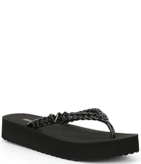 Michael Kors Zaza Chunky Chain Logo Platform Flip Flops