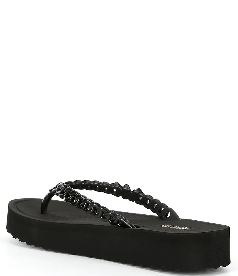 Michael Kors Zaza Chunky Chain Logo Platform Flip Flops
