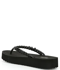 Michael Kors Zaza Chunky Chain Logo Platform Flip Flops