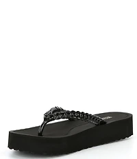Michael Kors Zaza Chunky Chain Logo Platform Flip Flops