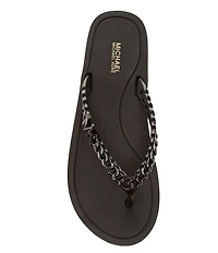 Michael Kors Zaza Chunky Chain Logo Platform Flip Flops