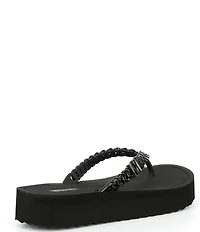 Michael Kors Zaza Chunky Chain Logo Platform Flip Flops