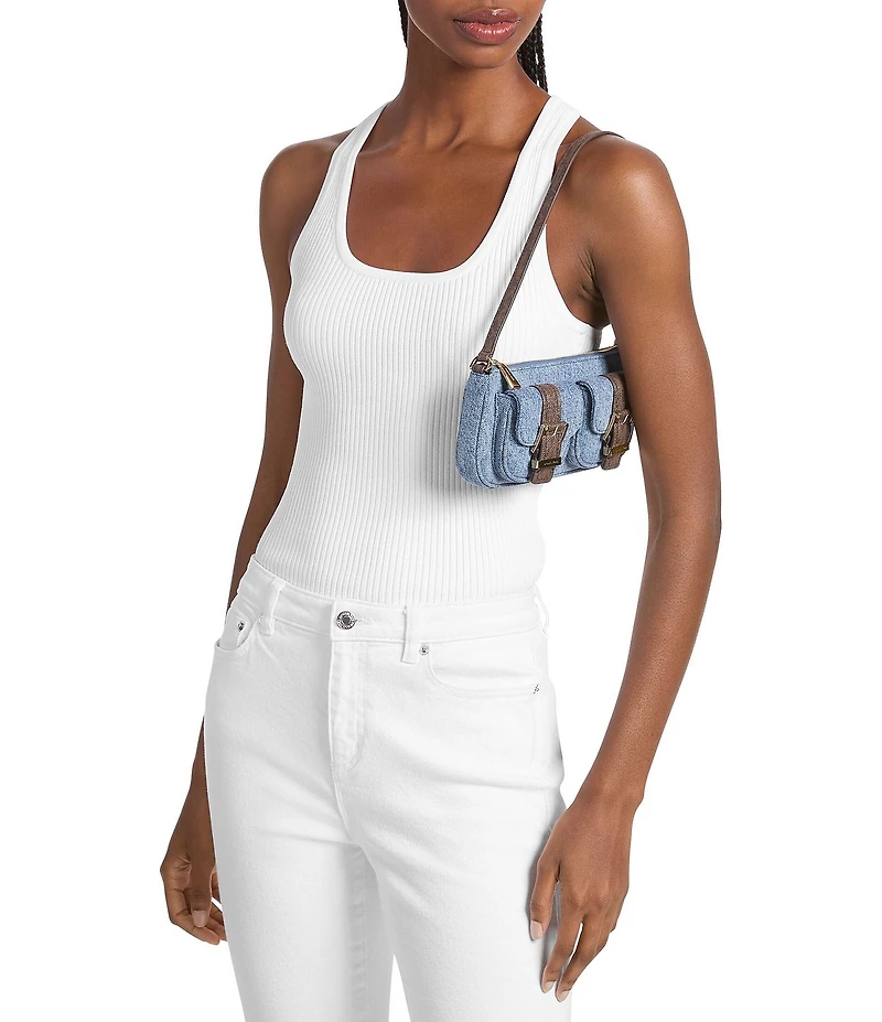 Michael Kors Zoe Denim Cargo Pocket Shoulder Bag