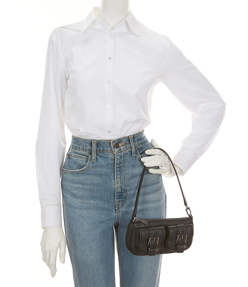 Michael Kors Zoe Small Convertible Buckled Dual Pocket Pouchette