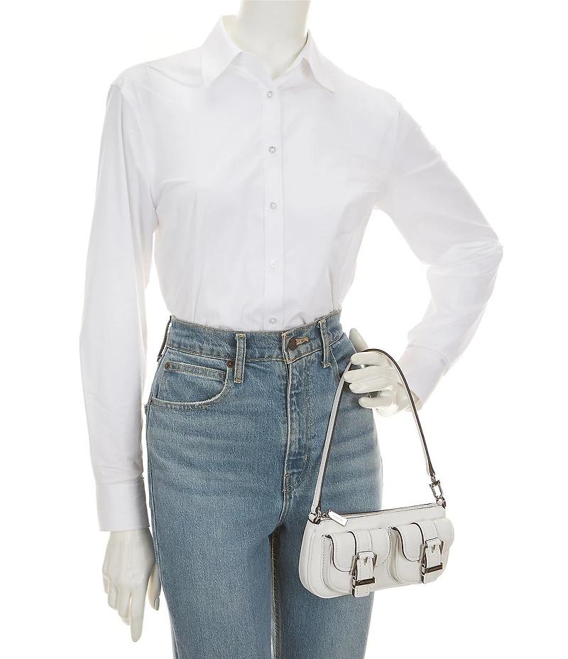 Michael Kors Zoe Small Convertible Buckled Dual Pocket Pouchette