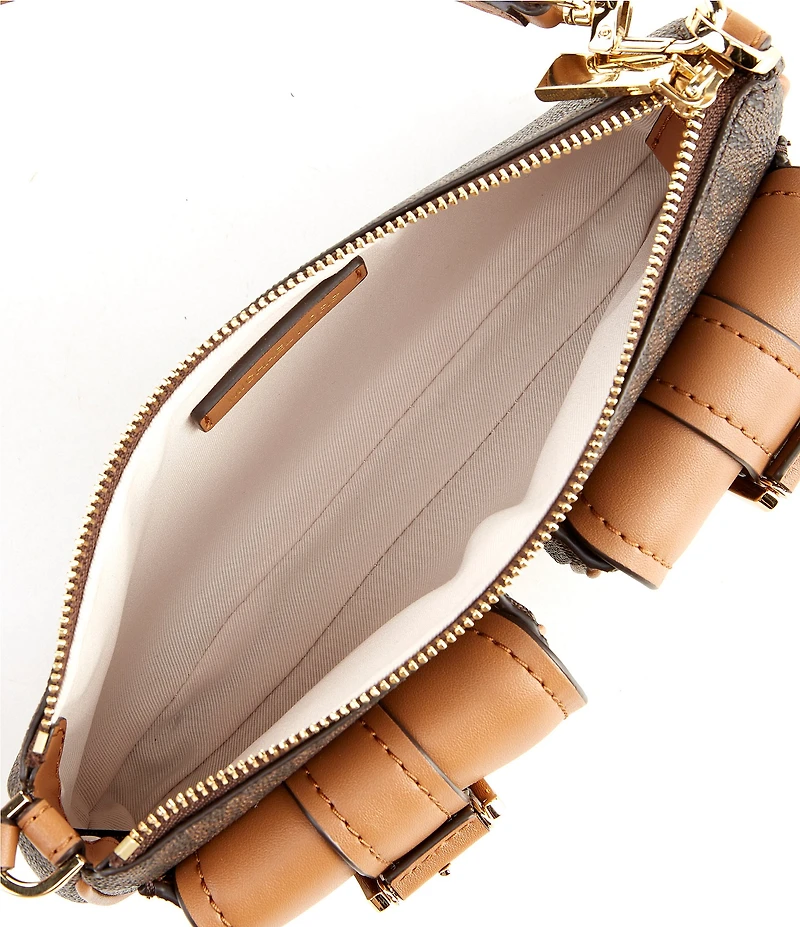 Michael Kors Zoe Small Cargo Contrast Trim Pouchette Shoulder Bag