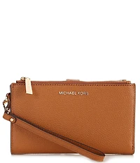 Michael Kors Adele Double Zip Gold Tone Wristlet Wallet