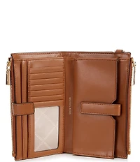 Michael Kors Adele Double Zip Gold Tone Wristlet Wallet