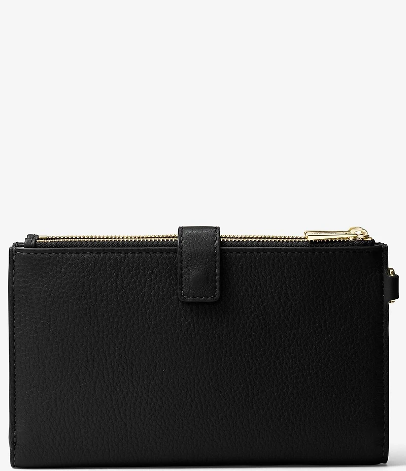Michael Kors Adele Double Zip Gold Tone Wristlet Wallet