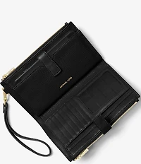 Michael Kors Adele Double Zip Gold Tone Wristlet Wallet