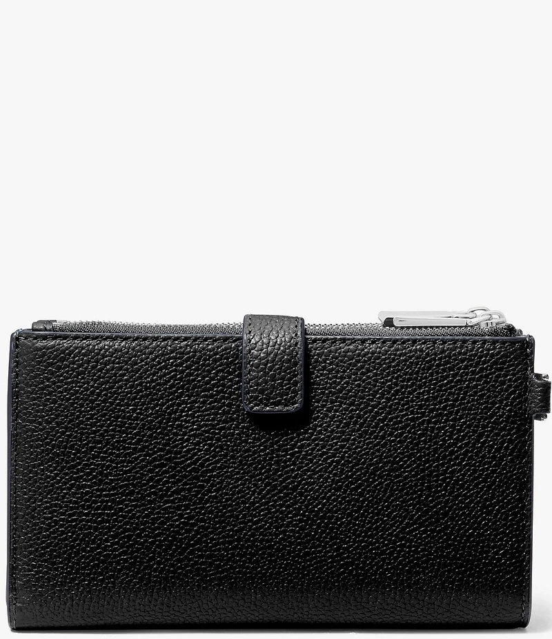 Michael Kors Adele Double-Zip Silver-Tone Wristlet