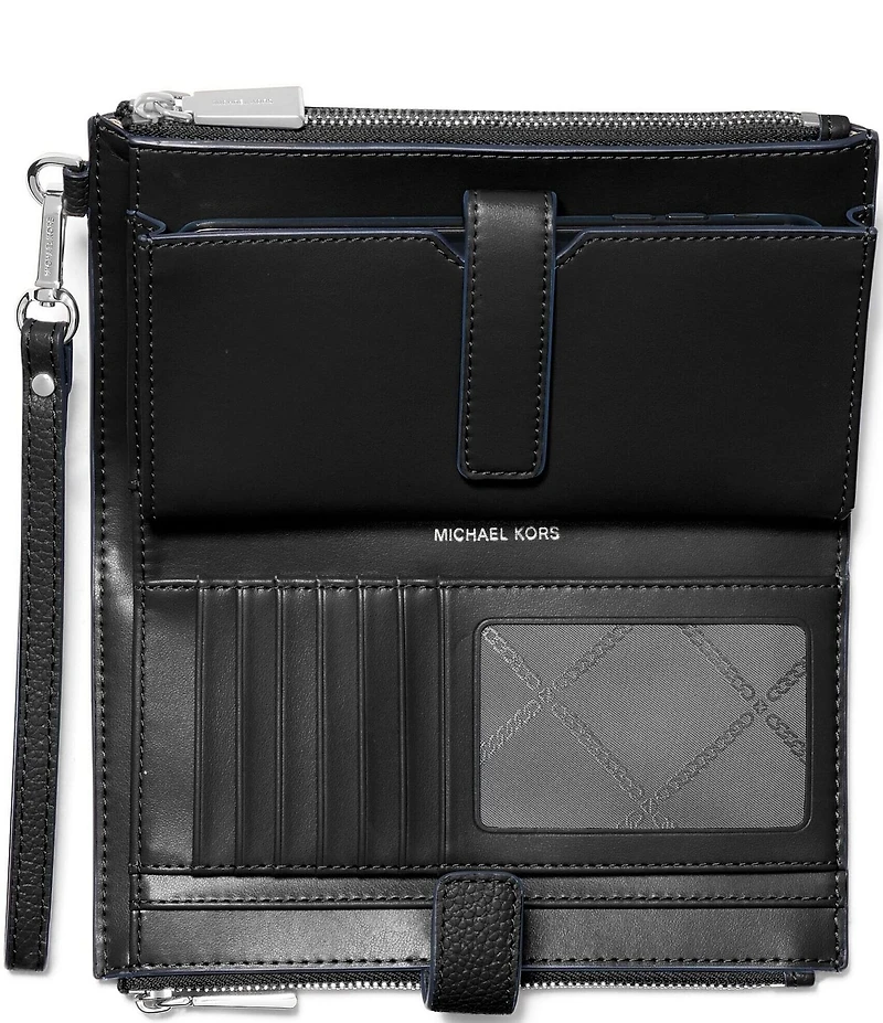 Michael Kors Adele Double-Zip Silver-Tone Wristlet